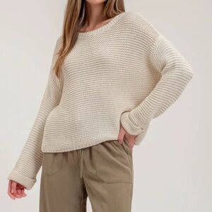 Blu Pepper Sweater CHUNKY KNIT LONG CUFF SLEEVE PULLOVER SWEATER size large